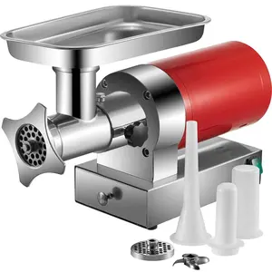 VEVOR Electric Meat Grinder,  661 Lbs/Hour1100 W Meat Grinder Machine, 1.5 HP Electric Meat Mincer with 2 Grinding Plates, Sausage Kit Set Meat Grinder Heavy Duty, Home Kitchen & Commercial Use Red