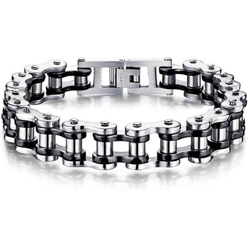 Mens Bikers Bracelet Stainless Steel Motorcycle Bike Chain Bracelets 8.4 Inch Mens Bikers Bracelet Stainless Steel Motorcycle Bike Chain Bracelets 8.4 Inch
