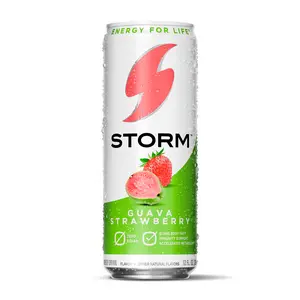 STORM Energy Drink Guava Strawberry, Fitness & Wellness Sugar Free Energy Drink, 12oz can