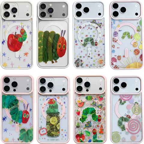 SohoChic The Very Hungry Caterpillar Transparent Smartphone Case - Flexible Durable TPU, Cute Phone Accessories for iPhone 11-18 Pro Max Plus & Samsung Galaxy S23-S26 Ultra, Phone Aesthetic Protection