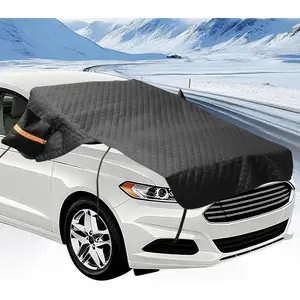 Windshield Cover for Ice and Snow, Heavy Duty 600D Oxford Fabric,  Rainwater, Sunscreen, Snow Prevention, 6* Straps, 2*Rear View Mirror Sleeve,  Size for , SUV, Mpv and Sedans