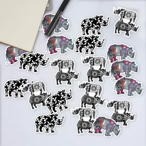 Stickers Pack 20 Pcs Patterned Bumper Rhino Luggage Water Aesthetic Bike Bottle Guitar Colorful Waterproof Laptop Skateboard Car Vinyl
