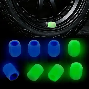 Tire Valve Stem Caps, 20PCS Fluorescent Glow in The Dark Air Valve Cap, Universal Decoration Accessories Cool Car Present for Car SUV Truck Motorcycles Bicycle (Blue/Green)