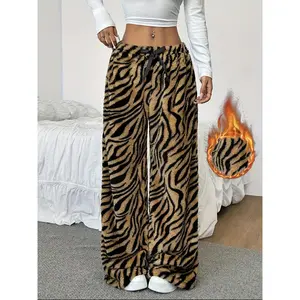 Women's New Zebra Pattern Thermal Pants, Autumn and Winter