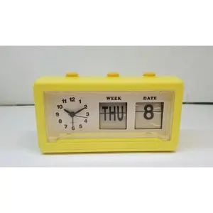 Quartz Table Alarm Clock - Analog Design with Date Display, AA Battery Powered, Available in Various Colors for Desk, Nightstand, Office Decor