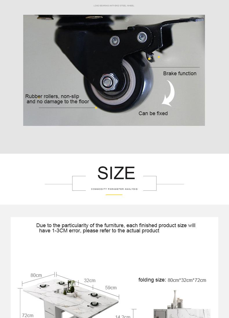 Multifunctional White Rectangle Folding Dining Table Set with Integrated Storage & 4 Chairs