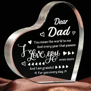 Dad Birthday Gift from Daughter Son Dad Gifts Acrylic Decorative Paperweight for Best Dad Ever Valentines Fathers Day for Dad