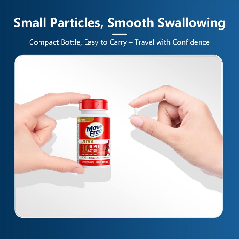 【Joint Health】Move Free Ultra Triple Action Joint Supplement 1 Pack of 75 Tablets 2 Bottles Glucosamine Chondroitin MSM for Joint Health