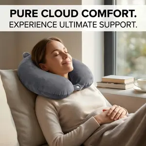 Memory Foam U-Shape Travel Neck Pillow, Cute Animal Cover, Soft Cushion, Portable Eye Mask, Comfort for Airplane, Car, Office Naps