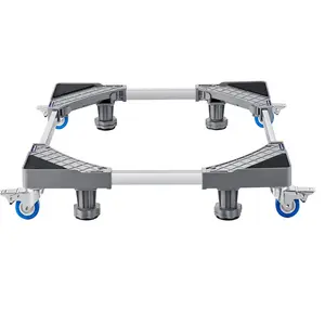YUNMEIYI Fridge Stand Mobile Base With 4 Locking Wheels And 8 Strong Feet 17-25 Inch, Heavy Duty Furniture Dolly for Washer, Mini Refrigerator and Dryer, Adjustable Mini Fridge Stand Washing Machine Stand Pedestal