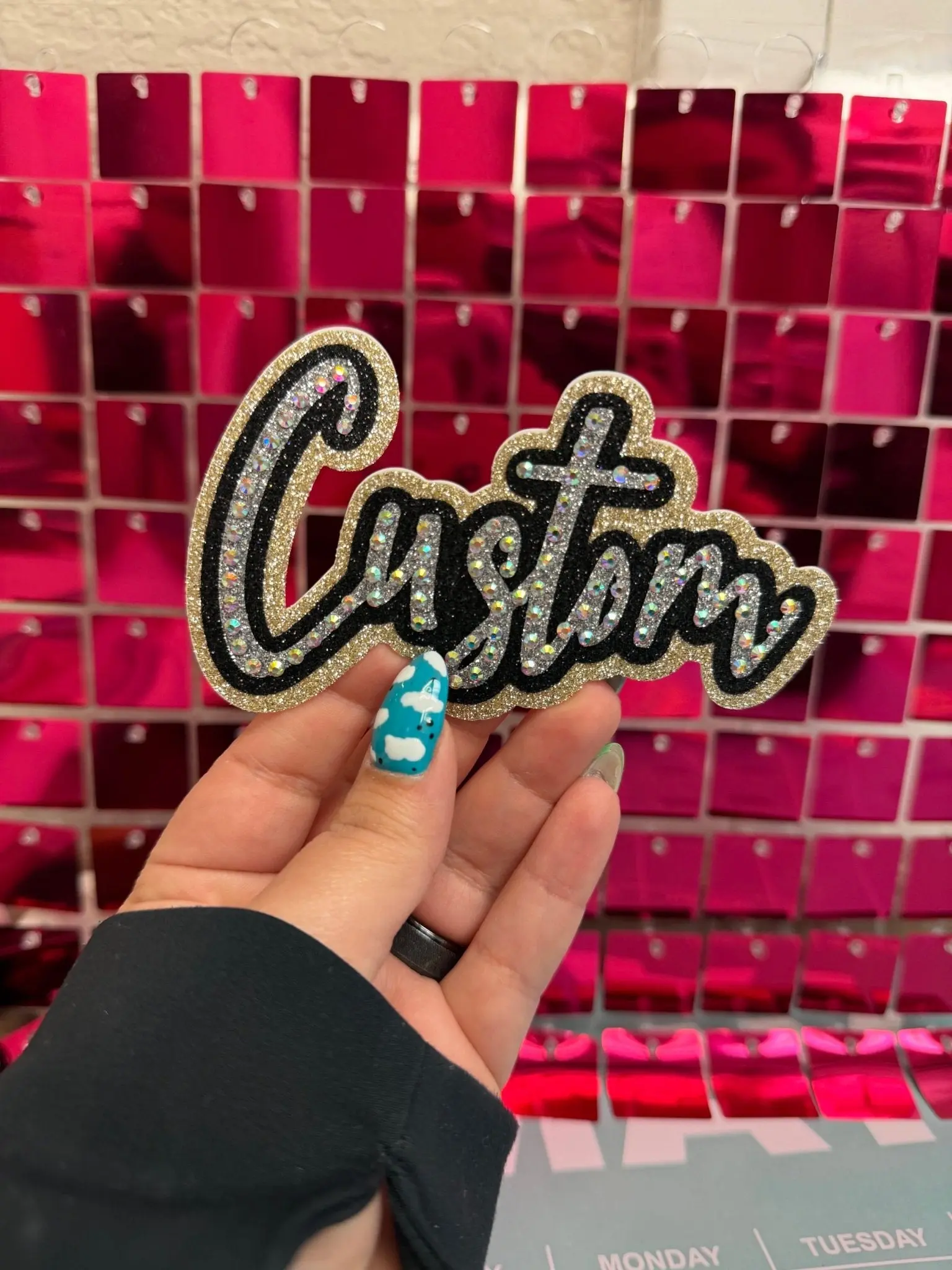 Custom Script Rhinestone Patch Custom Script Rhinestone Patch