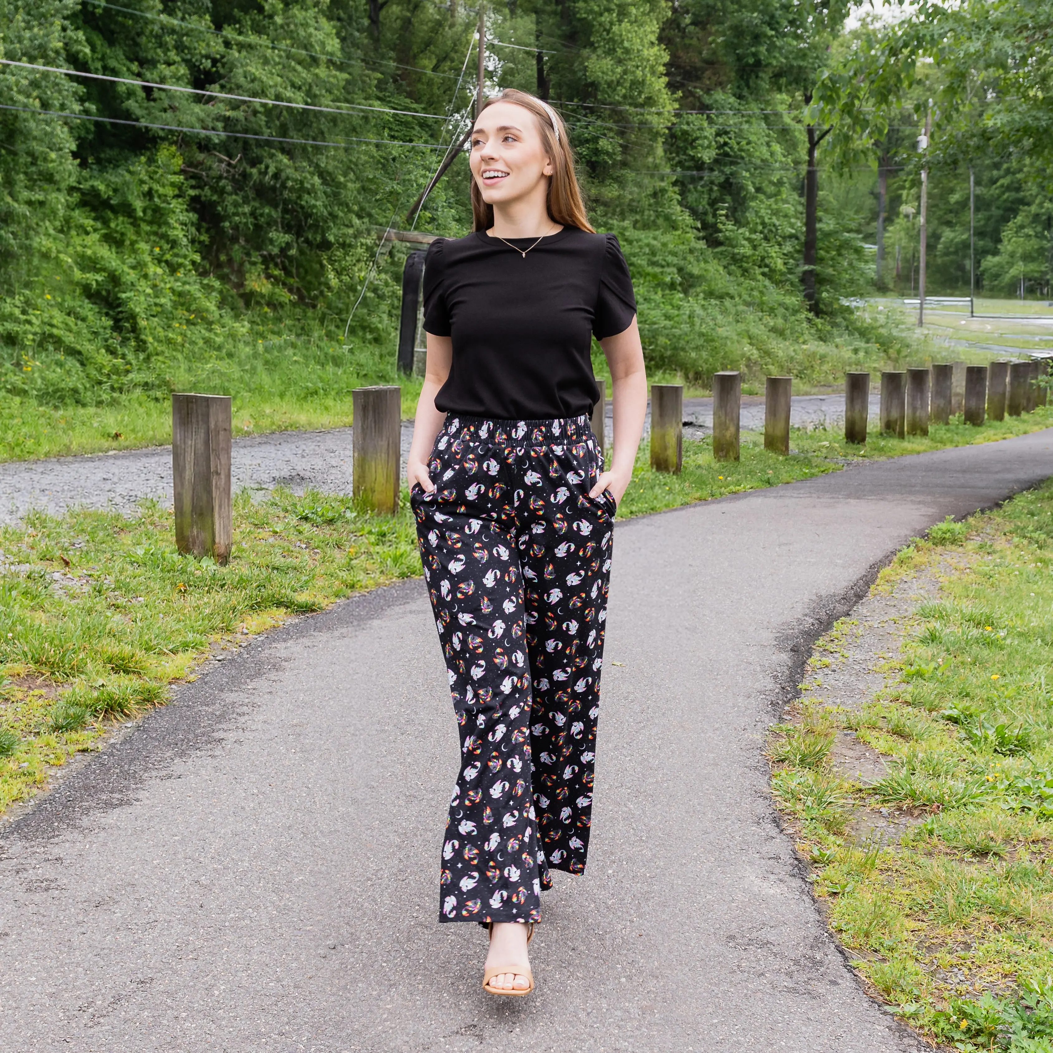 Dragons Zen & Harmony Palazzo Pants with Pockets