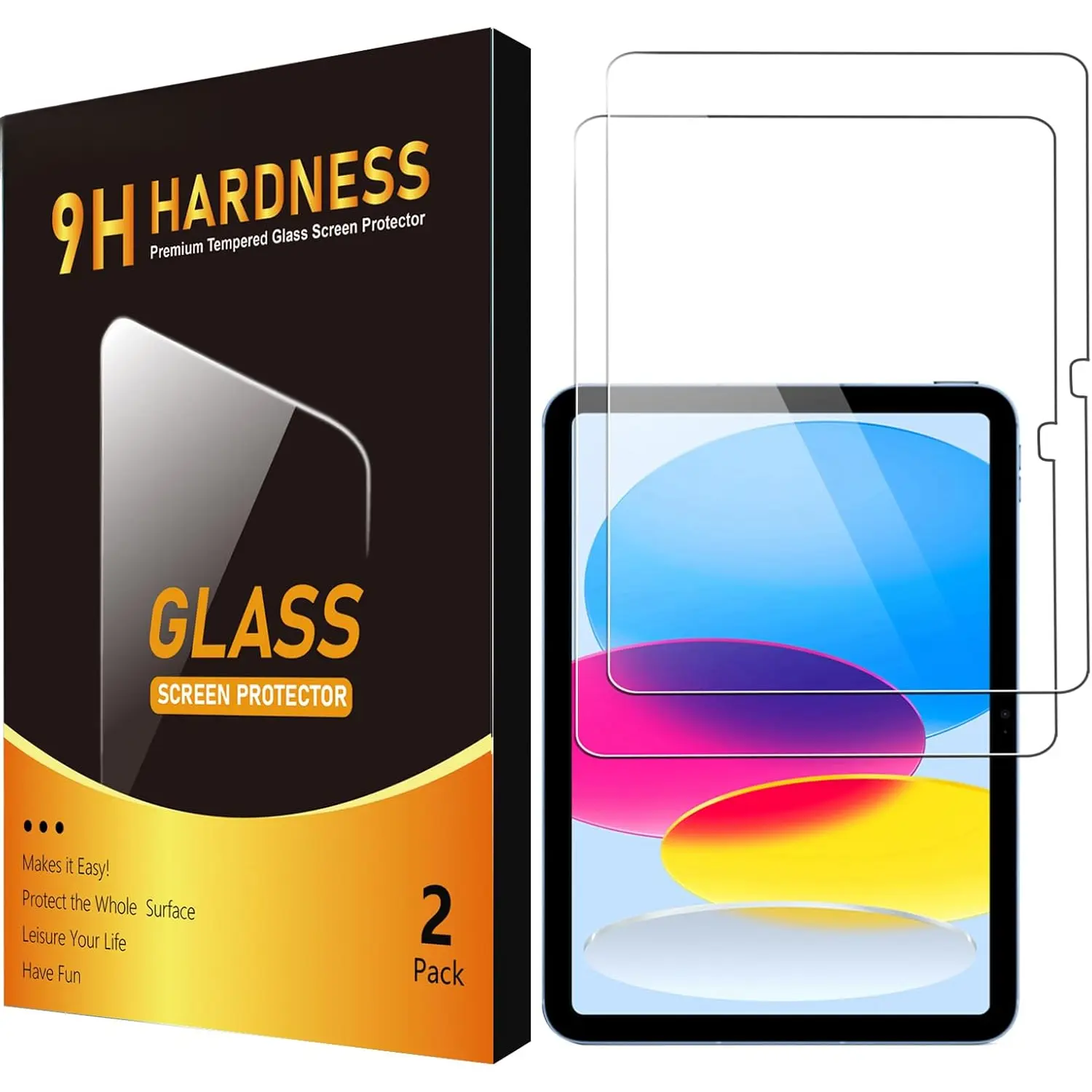 2 Pack Screen Protector for iPad 11th Generation A16 2025 11 Inch/iPad 10th Generation 2022 10.9 Inch, 9H Hardness Tempered Glass Ultra   Pencil Compatible