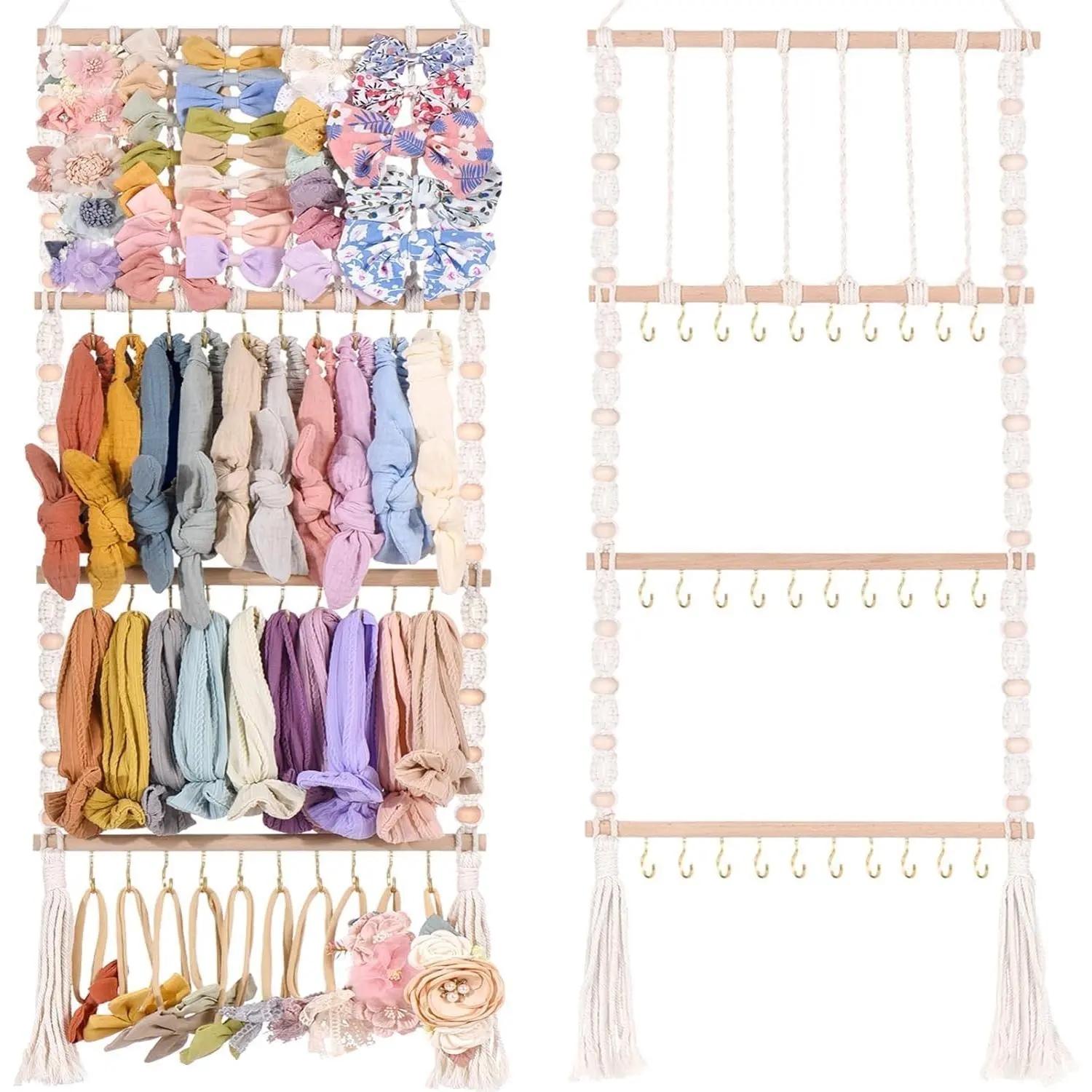 VISATOR Headband Holder Bows Organizer For Girls Holder Baby Headband Hair Accessories Organizer For Baby Bow Hanger Storage For Girls Hair Bows For Toddler Room Wall Decor (W1)