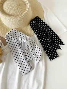 Long Polka Dot Scarf Tie Neck Small Square Skinny Silk Scarf for Women, Versatile Street Style Accessory, All Seasons Fashion, Scarf Wrap