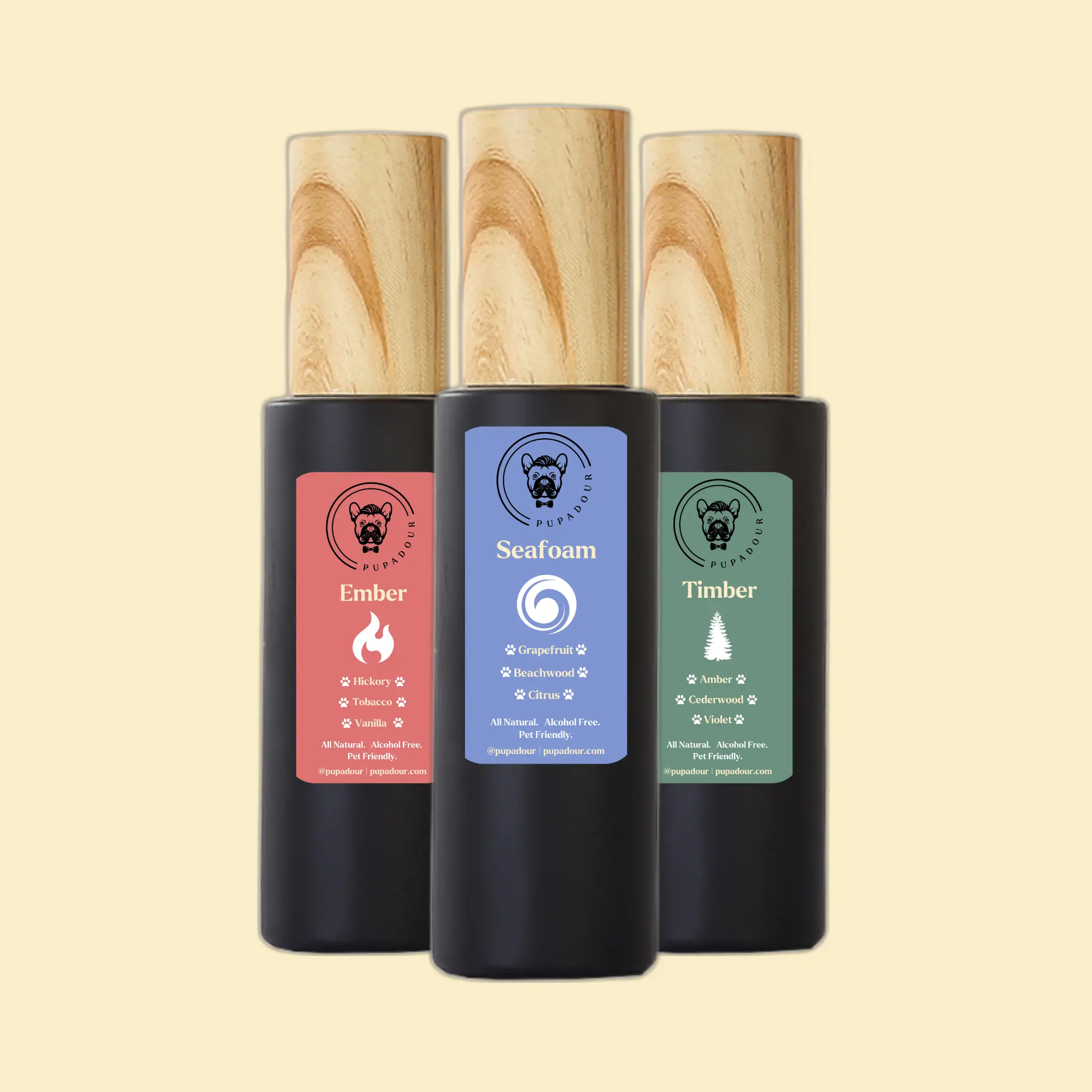 Pupadour Triple Pack Fragrance & Coat Conditioner - Dog Deodorizer & fragrance. Coconut & Argan Oil Moisturizer for Coat and Skin. Vitamin E Oil for itchiness, dryness and irritation. Lessen Shedding. Frankincense & Lavender Aromatherapy.  - 100ml