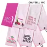 Pink Swing Towel For Golf, Embroidered Golf Towel For Golf Bags With Clip, Golf Accessories, Golf Gift Accessory, Golf Gift For Men & Women