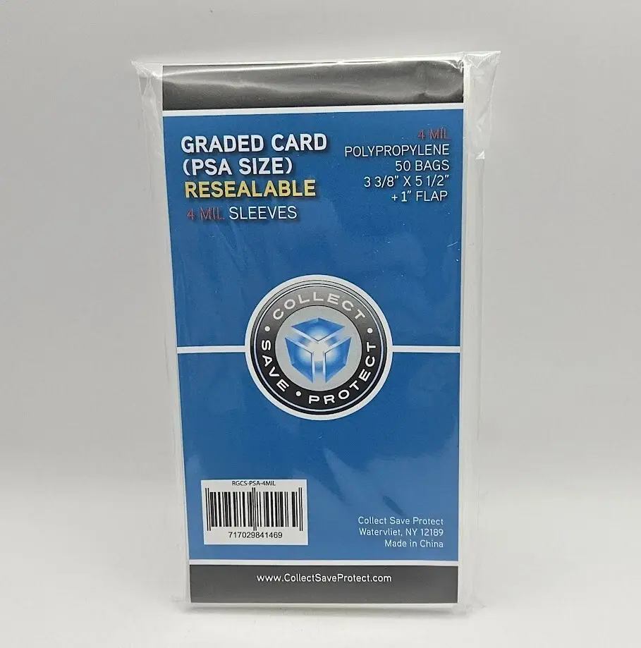 COLLECT SAVE PROTECT - GRADED CARD (PSA SIZE) RESEALABLE 4 MIL SLEEVES
