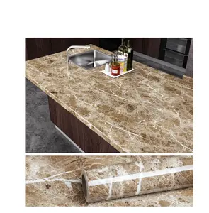 VEELIKE Brown Marble Contact Paper Peel and Stick Countertops Granite Wallpaper for Kitchen Cabinet Vinyl Waterproof Self Adhesive Removable Wall Paper Decorative for Home Decor 15.7"x118"