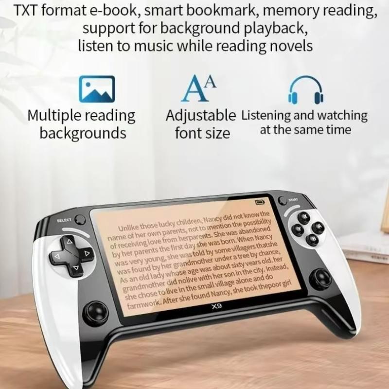 X9 Handheld Game Console with 10 Preloaded EmulatorGames 5.5-inch Display Portable Travel Friendly ProtectiveCase Low Power Usage White Color