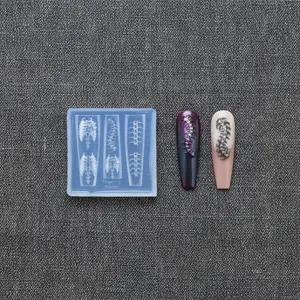 Spooky Skeleton Nail Art Mold, Intricate Ribcage & Spine Designs, Edgy 3D Nail Art, Gothic Manicures, Halloween Styling, Punk Nail Art