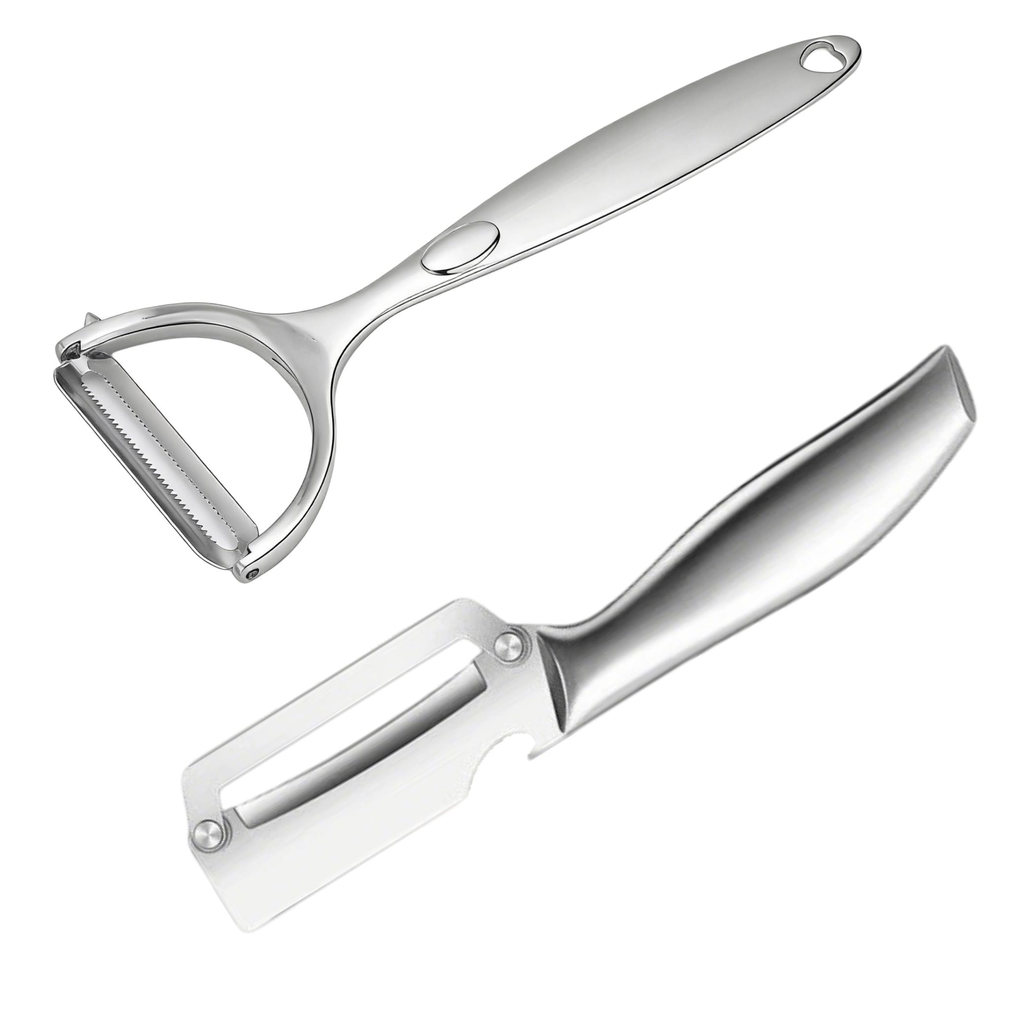 2-Piece Stainless Steel Peeler Set Functional Vegetable Peeler Ultra-Sharp Y-Peeler & Peeler Professional Grade Veggie & Fruit Tool  for Sugar Cane Potato Fruit Pineapple Pumpkin Papaya Carrot Veggie Peeler 2026 Home Hack for Fast Meal Prep
