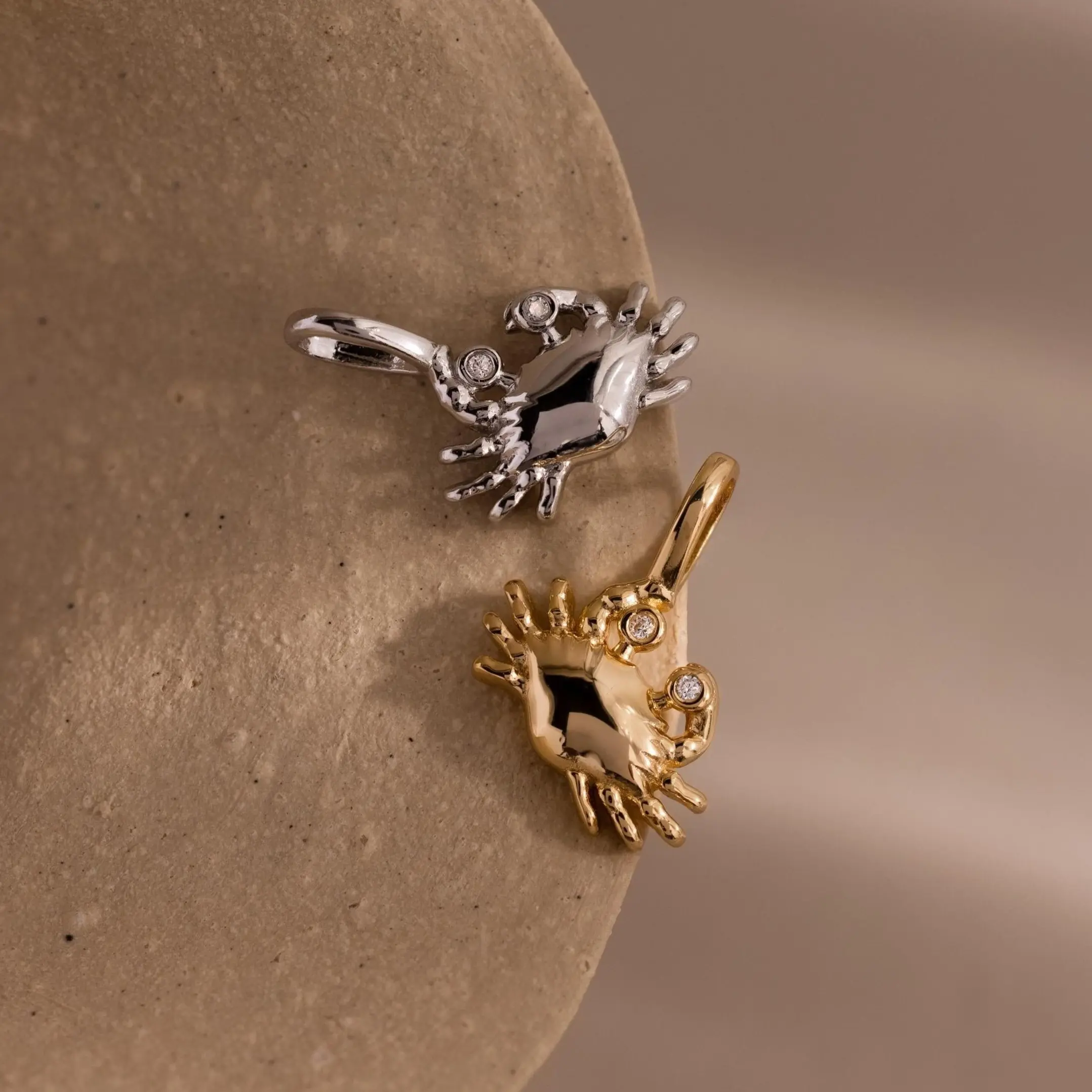 Crab Charm by Caitlyn Minimalist - Dainty 18K Gold Plated Necklace Charms - Pave Diamond Charm for Bracelet - Summer Jewelry - Best Friend Gift