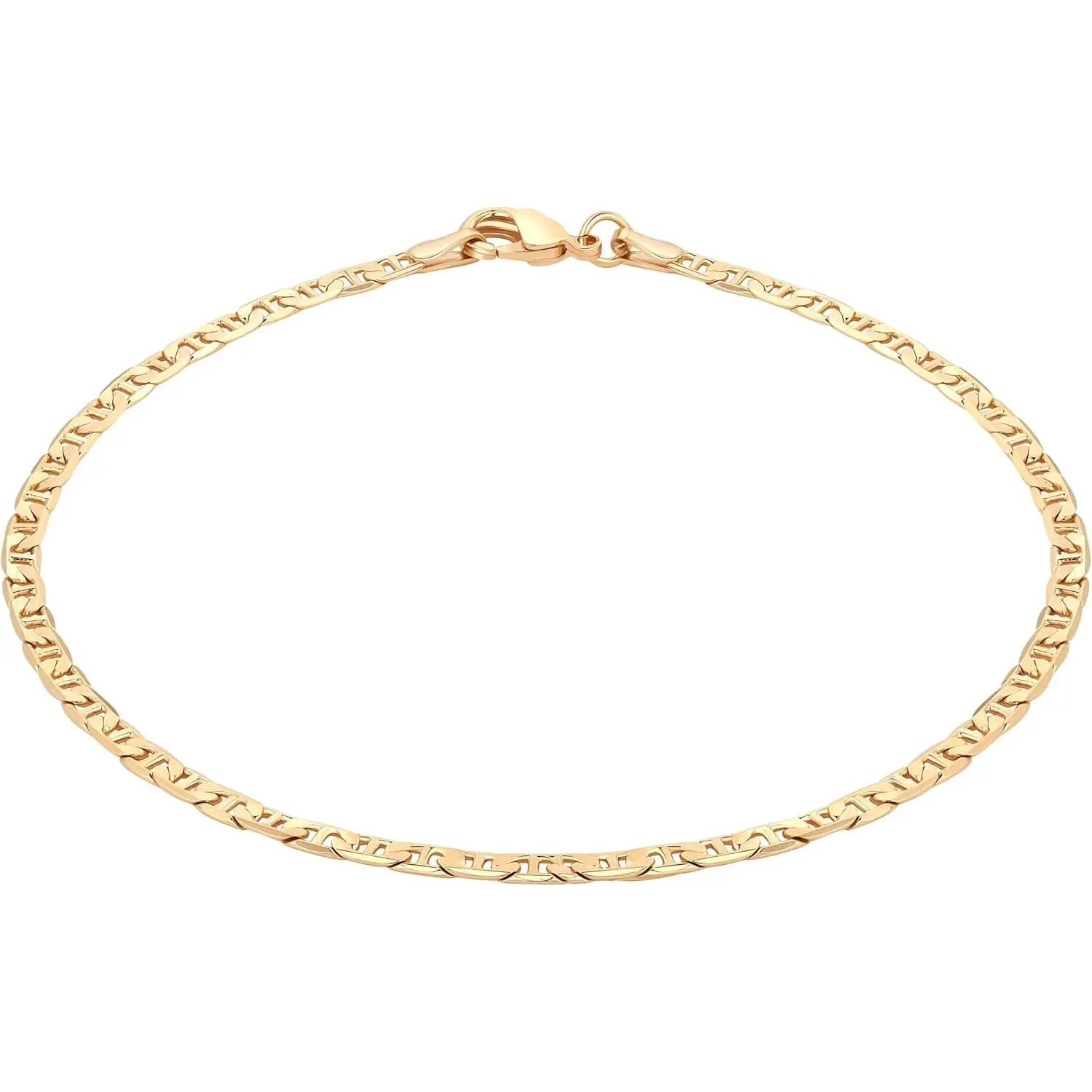 18K Gold Plated Flat Marina Link Anklet for Women