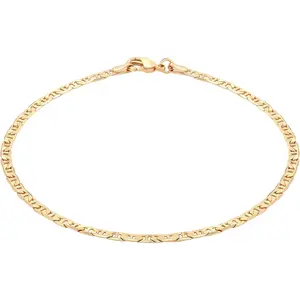 18K Gold Plated Flat Marina Link Anklet for Women