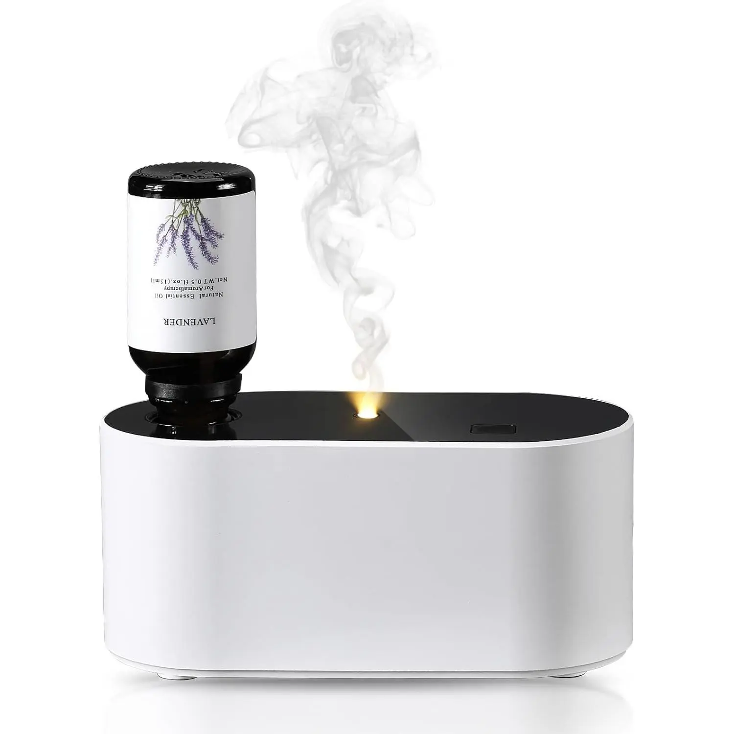 Rectangular Wireless Compact Mini Aromatherapy Waterless Essential Oil Diffuser - Battery Operated, 3 Intermittent Mist Modes, Cycle Start, for 400-700 sq.ft Home Office