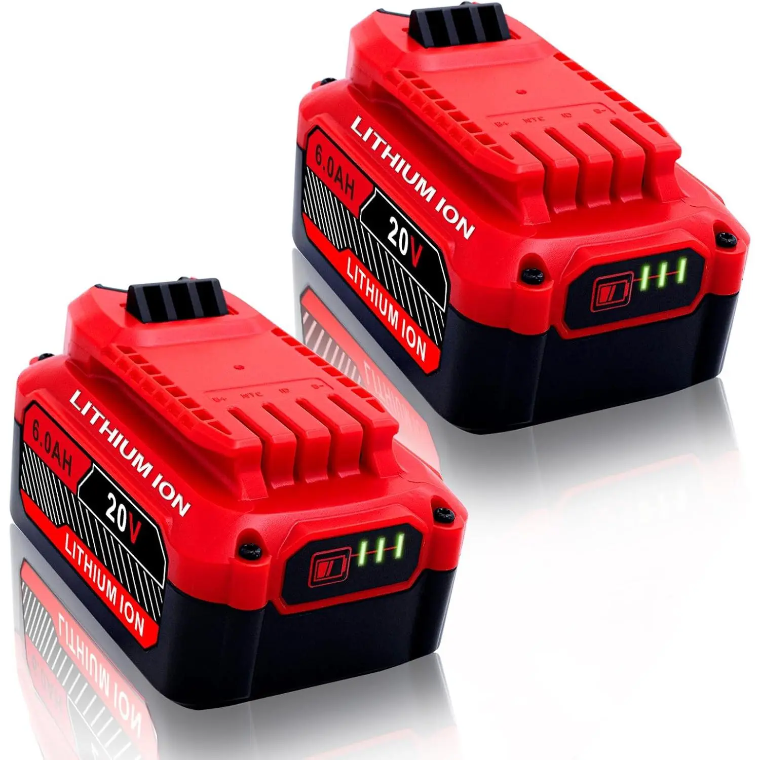 Craftsman 20V Lithium-Ion High Capacity Replacement Batteries 2-Pack (3.0AH, 6.0AH, 8.0AH Upgraded Cells) for Cordless Power Tools, Compatible with CMCB205 CMCB204 CMCB206 CMCB202 CMCB201, Fast Charger-Compatible, Includes 1 User Manual