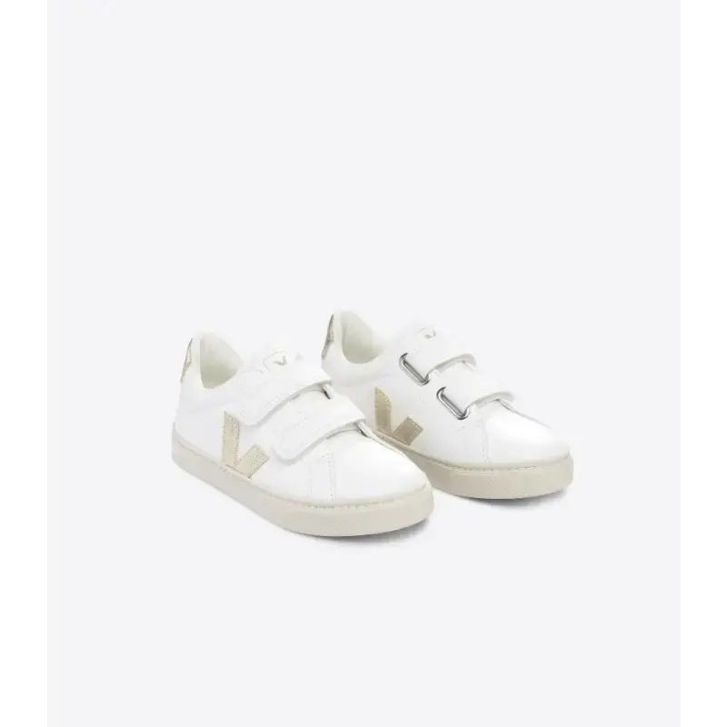 Veja White Platine Gold Velcro Sneaker