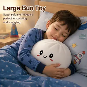 Large Food Simulation Dumpling pillow & Bun Squishy Stress Ball, Soft Dough Squeeze Sensory Fidget Toy, Portable Anti-Anxiety Desk Toy Birthday Gift