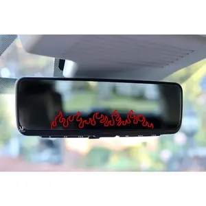 Flames Car Decal, Rearview Mirror Decal, Vinyl Decal Sticker For Car, Mini Decal For Mirror, Cute Car Accessories, Trending Decals