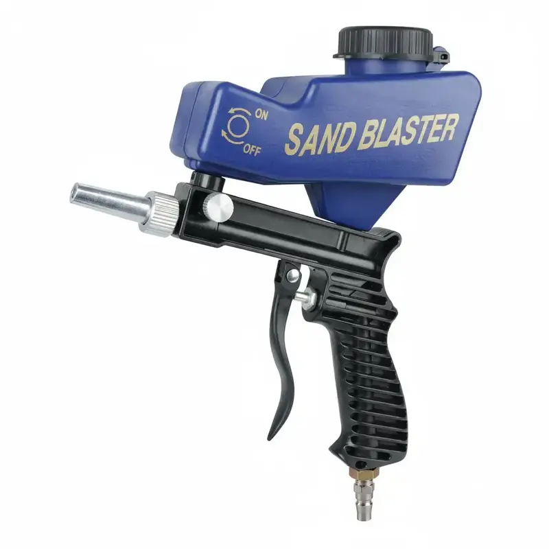 Gravity Sandblasting Gun, Pneumatic Sandblasting Set, Rust Blasting Device Adjustable Blasting Machine, Pneumatic Blasting Gun Set, Professional Car Body Repair Tool for Car Repair, Heavy Duty
