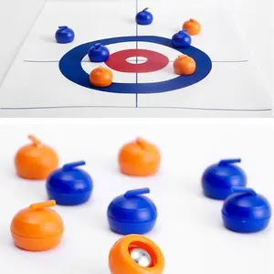 Curling Board Game Set - Tabletop Curling Game for Kids, Adults & Family with 16 Tabletop Stones, Easy to Set Up, Fun Indoor Sports Game