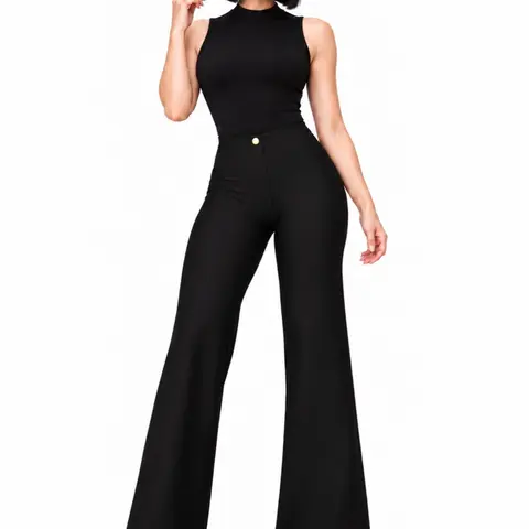 XO Luxury Faja Sculpting High-Waisted Flare Legging | Colombian Shapewear Black Bottom Fabric Style