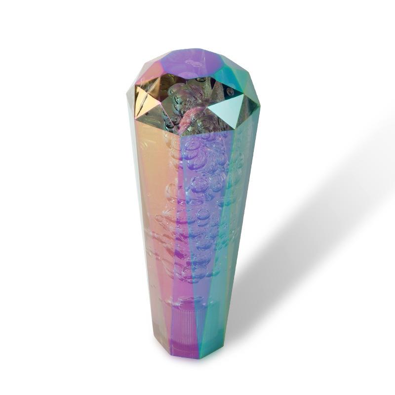 Universal Crystal Bubble Shift Knob, Iridescent Acrylic Diamond Gear Shifter for Car Modification Gear Shift Knob Weighted