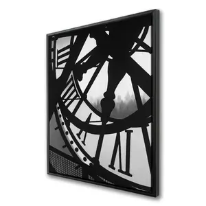 Begin Home Decor C1FC3648OBXIPS 36 x 48 in. Giant Clock in Orsay Museum - Black & White Canvas Art