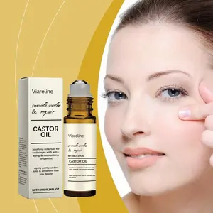 Castor Oil Eye Serum Anti-Wrinkle Remove Dark Circles Eye Bags Anti-Puffiness Lift Firm Ball Massage Moisturize Nourish Eye Care