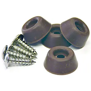 212 MAIN 0.87 in. TruGuard Screw-On Rubber Bumpers, Brown Surface Guard, Rubber Material, Pack of 4