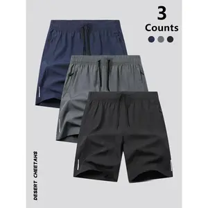 Men's Solid Color Quick-dry Breathable Gym Shorts, Active Athletic Shorts, Regular Fit Casual Comfy Breathable Shorts for Gym Workout Running, Men's Summer Sports BottomsGift