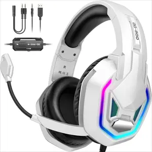 3C9-HPS035  Gaming Headset for PS5, PS4, Xbox Series X|S, Xbox One, PC, Switch, Mac - RGB Over-Ear Headphones with 7.1 Surround Sound, Noise Cancelling Mic, 50mm Drivers & Memory Foam Ear Pads