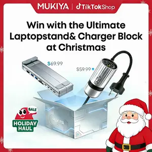 [Christmas Limited Surprise] Mukiya 8 in 1 USB C Laptop Stand Station, 67W Fast Charger, Cable Organizer, Space-saving, Fast Charging
