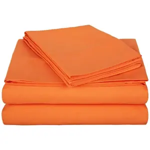 Vanessa Collection  Microfiber King Sheet Set Solid, Orange