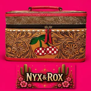 Cherry Jewelry Box hand painted / hand tooled
