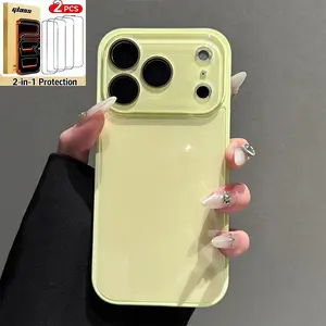 【Silky Skin-Like Touch】phone case Candy Macaron Series – Skin-Feel Crystal Clear Case for iPhone 17, 16, 15, 14, 13 Pro Max – Soft TPU Bumper + Hard PC Back – Full Lens Coverage – Cute, Minimalist, Pink & White Silky Smooth Pastel Cover