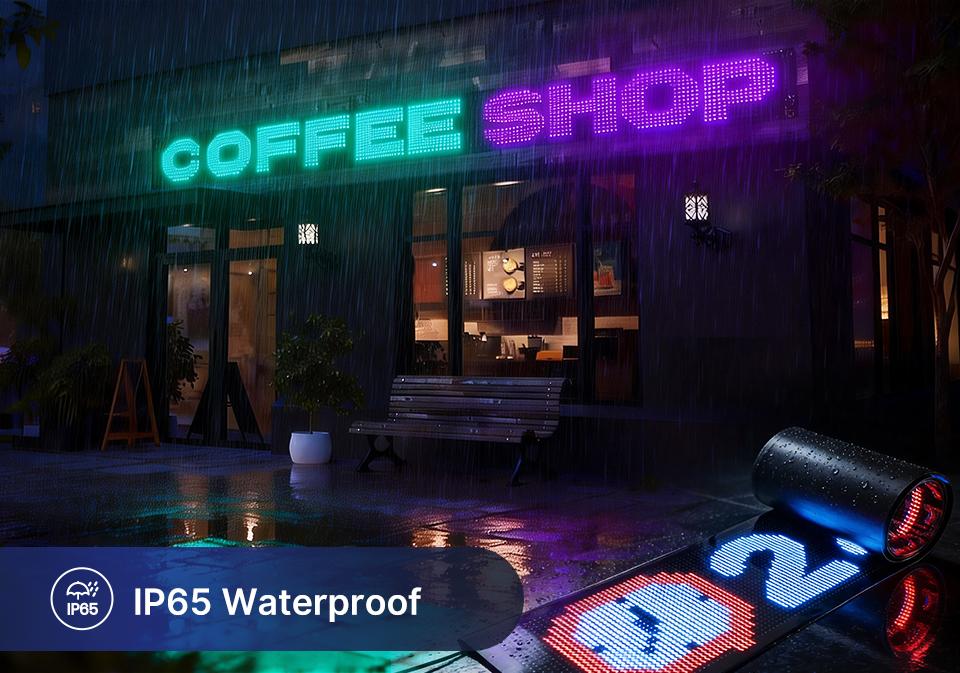 HYPERLITE Scrolling LED Message Sign USB Programmable Display Board Custom Text Marquee Light with App Control for Business Restaurant Event Christmas Decor Multiple Sizes 898mm to 3340mm stockup mothersday