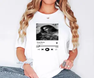 Custom Song Name Shirt And Photo Shirt, Custom Artist Name Shirt, Custom Song Name Shirt, Comfort Colors Favorite Song Tee, Music Player Tee