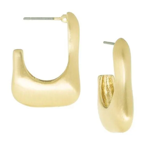 Marlyn Schiff 1" Rectangular Satin Hoop Earrings